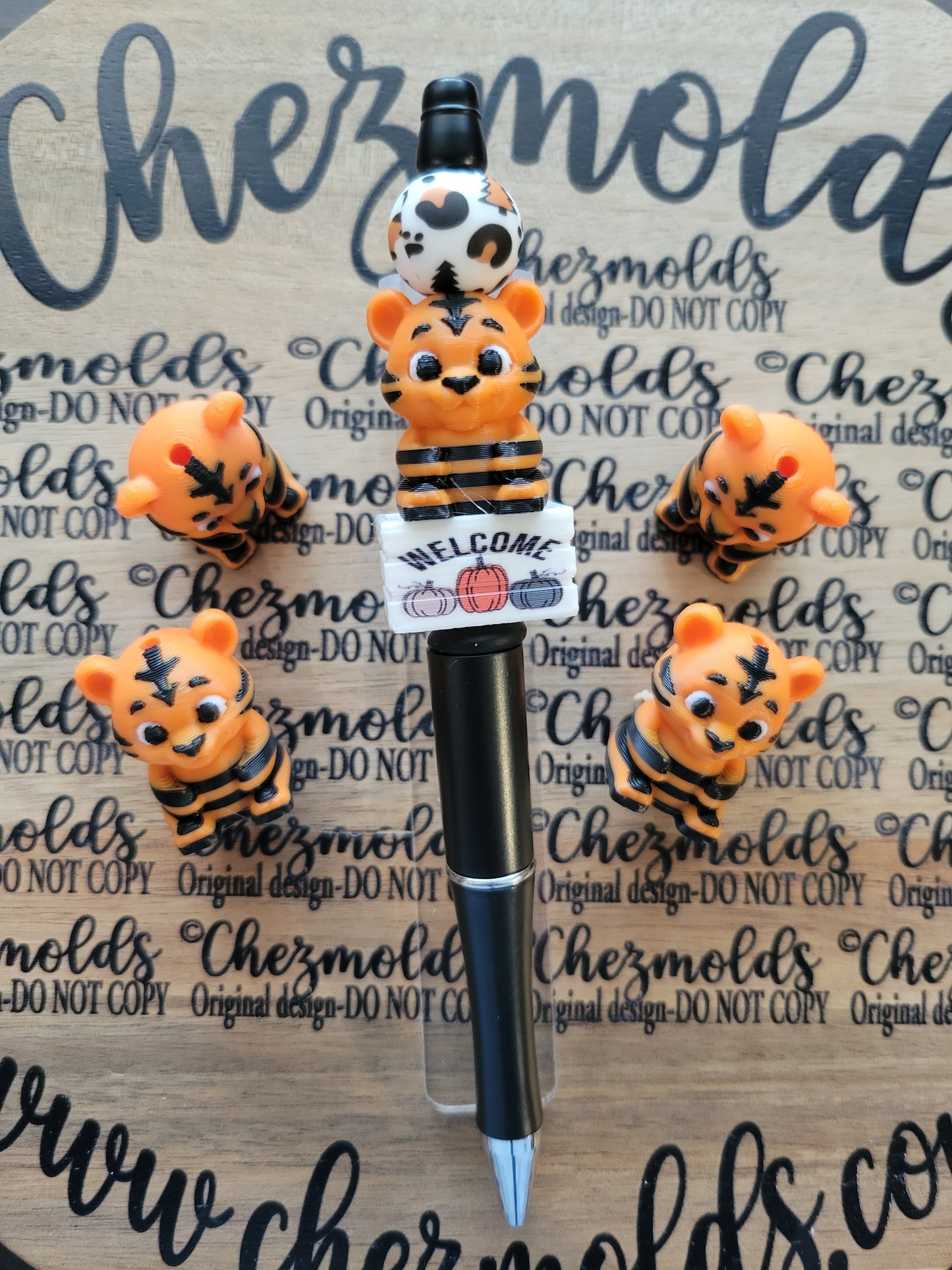 CE 3d printed focal Bead-Cutie tiger cub NONK