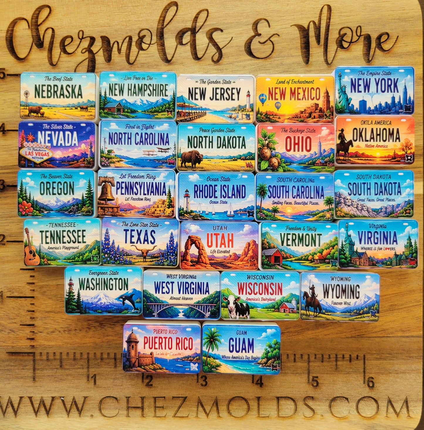 CE 3d printed focal Bead-Exclusive designed state license plates- MTO SEE BELOW