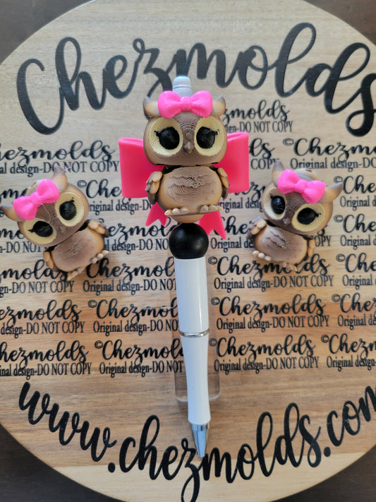 CE 3d printed focal Bead DANGLERZ-cutie owl