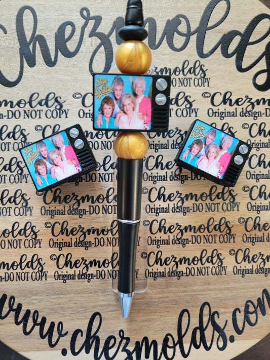 CE 3d printed focal Bead-Retro Tv- golden girls