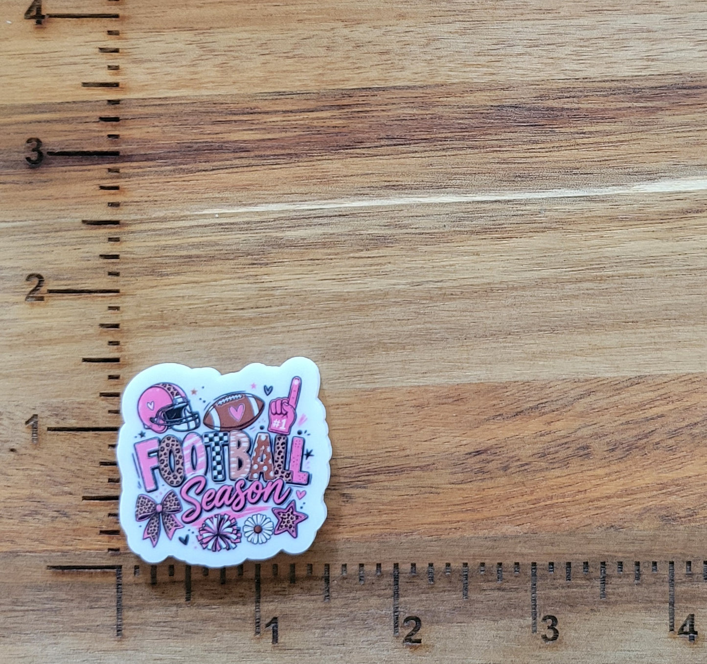uv printed acrylic flatback-football season pinks
