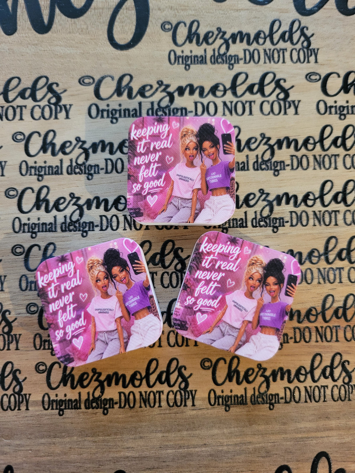 CE 3d printed focal Bead-Bar-B Besties-Keepin it real- CG exclusive design