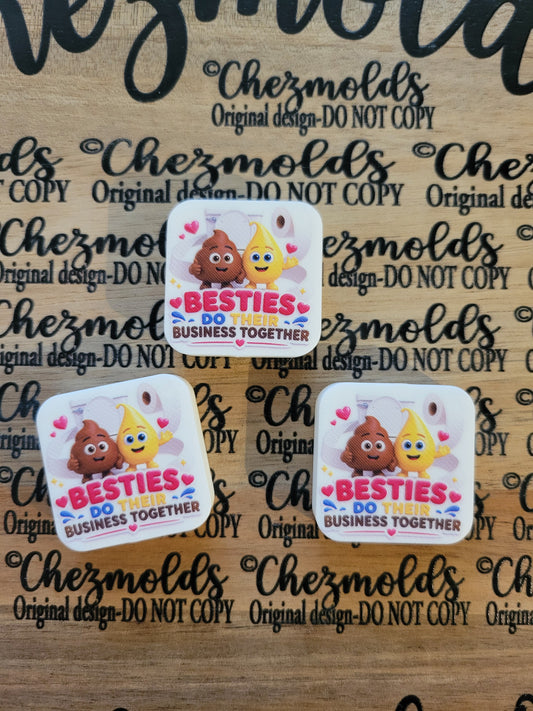 CE 3d printed focal Bead-besties do their biz together- CG exclusive design