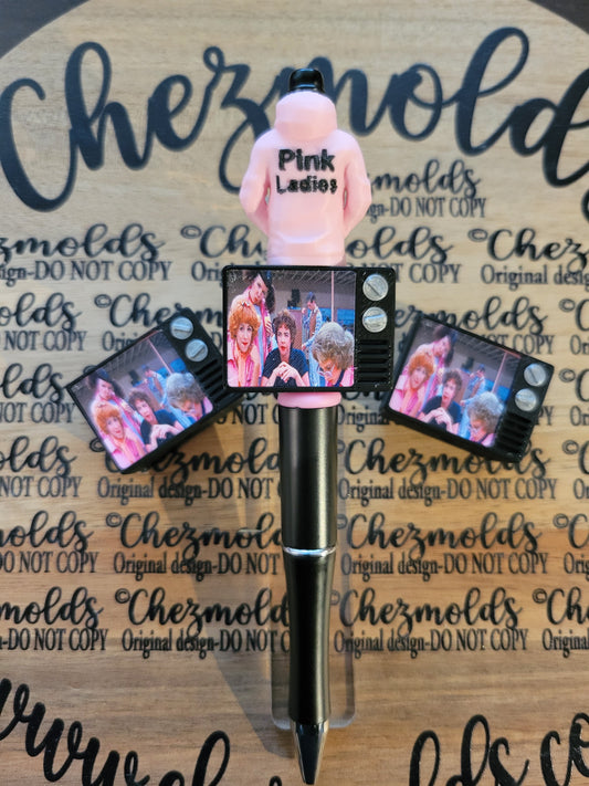 CE 3d printed focal Bead-Retro Tv- grease