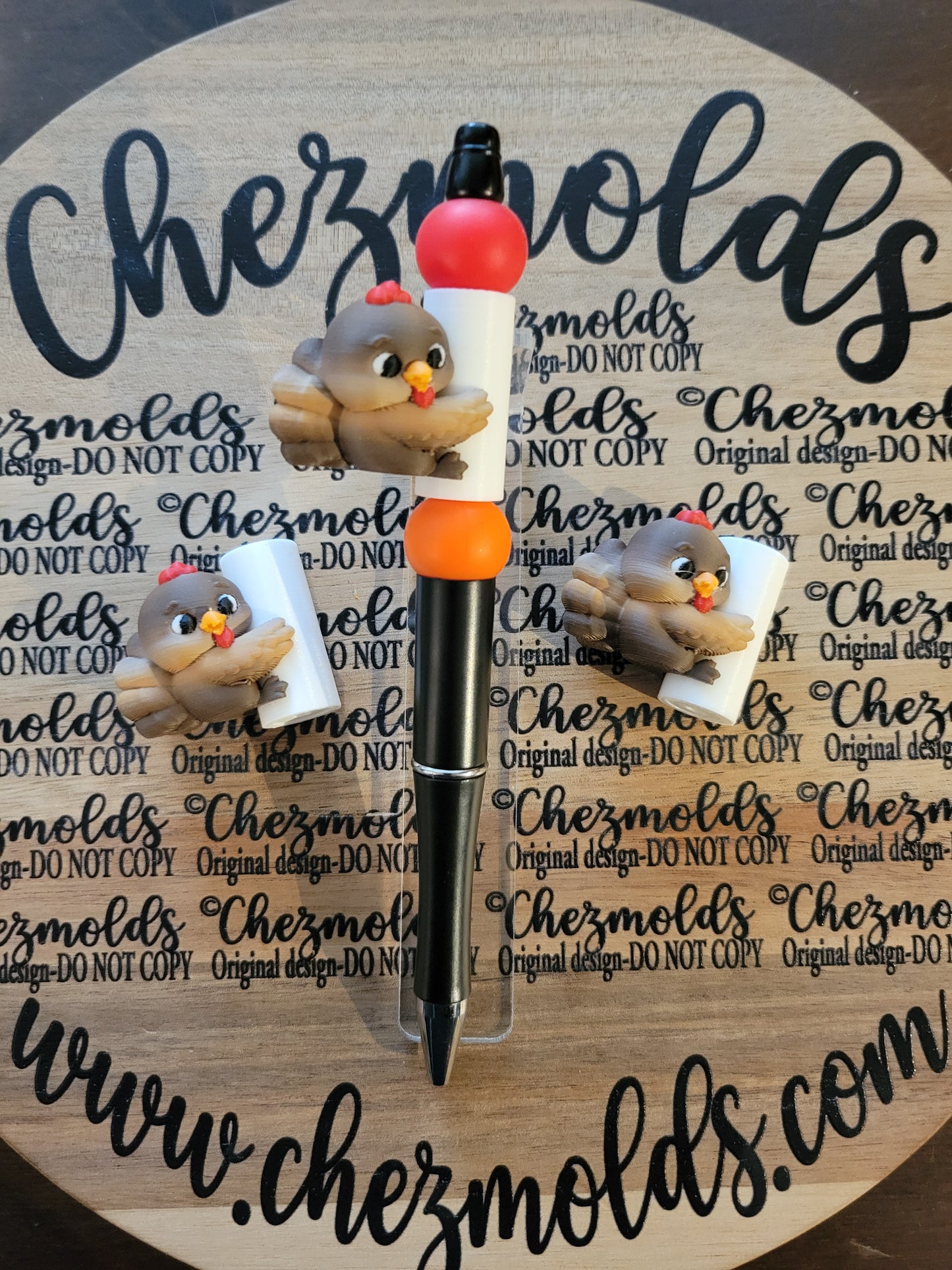 CE 3d printed focal bead- Cutie baby turkey Chez Pole dancer ( spinner )
