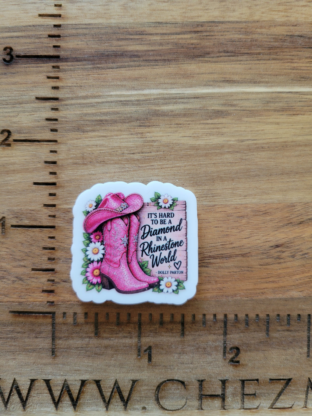 uv printed acrylic flatback- dolly-hard to be a diamond