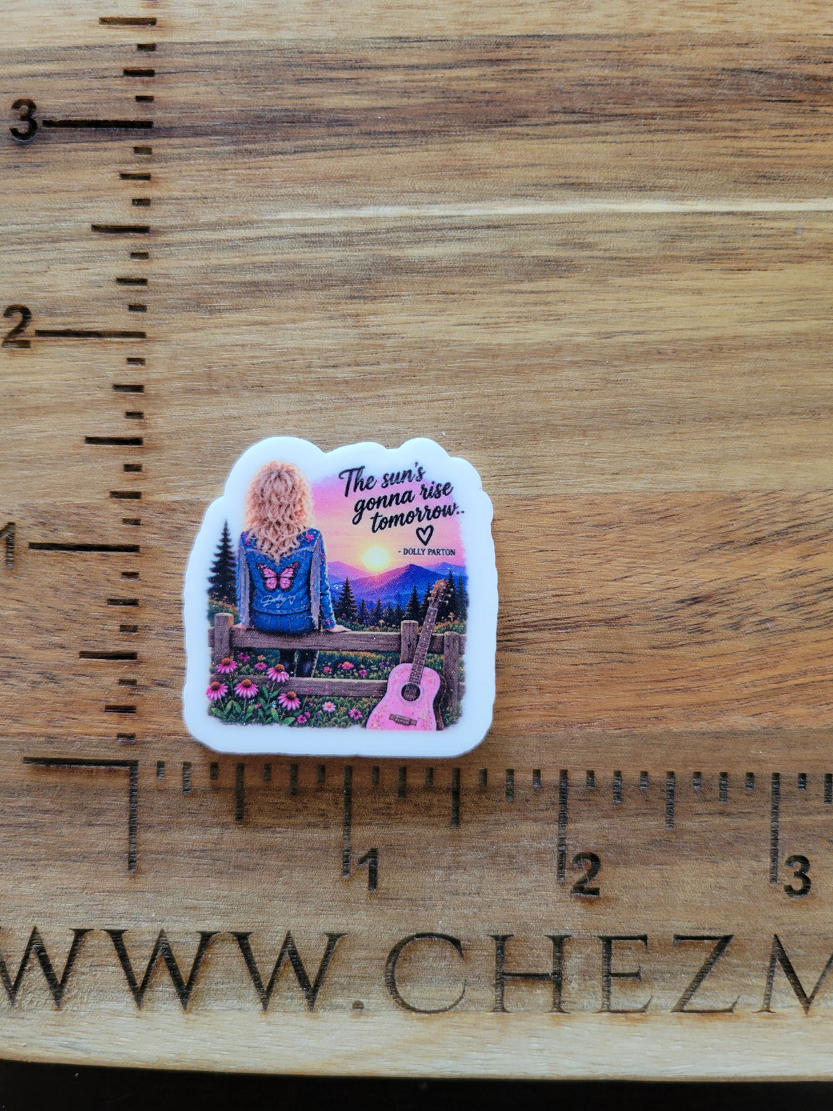 uv printed acrylic flatback- dolly-suns gonna rise