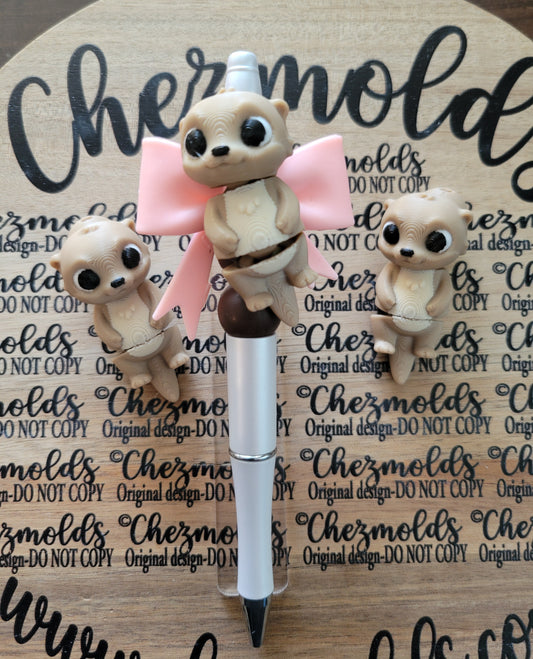 CE 3d printed focal Bead DANGLERZ-Cutie otter
