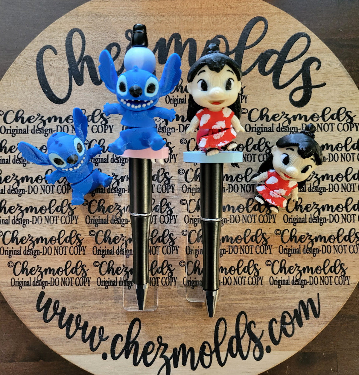 CE 3d printed focal Bead DANGLERZ-blue alien crew