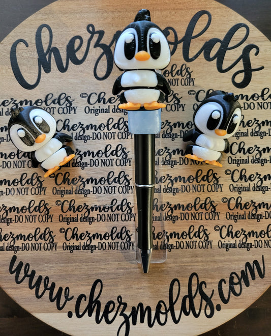 CE 3d printed focal Bead DANGLERZ-penguin