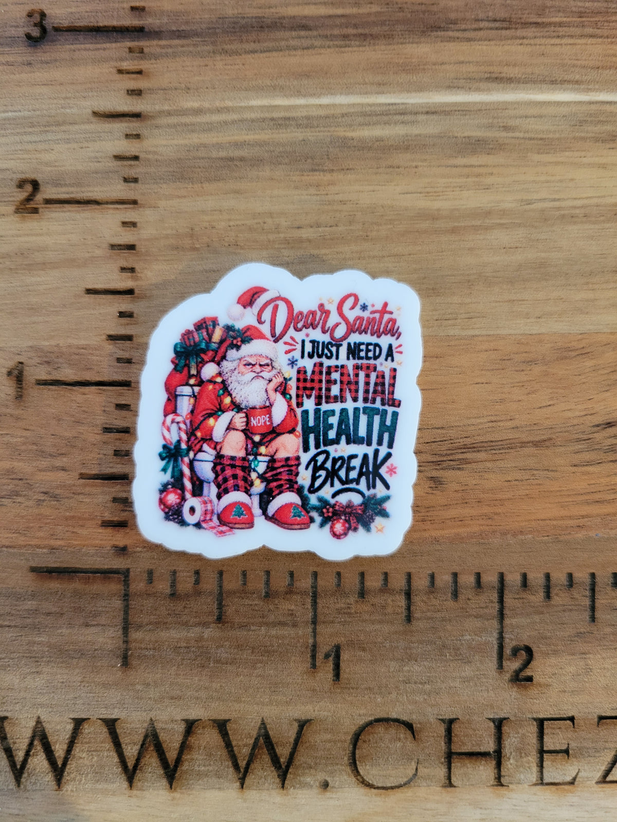 uv printed acrylic flatback- Santa mental health break