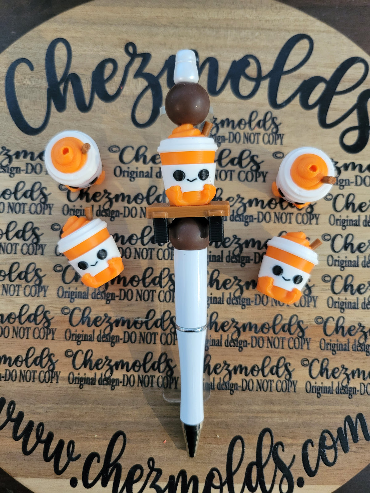 CE 3d printed focal Bead-Punkin spice NONK