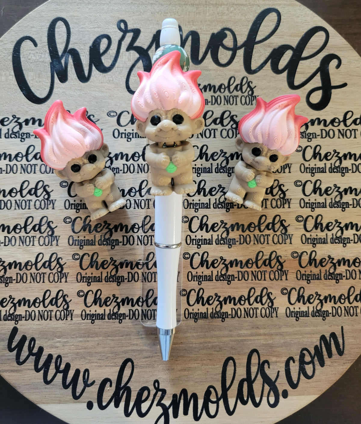 CE 3d printed focal Bead DANGLERZ-christmas color troll