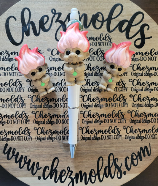 CE 3d printed focal Bead DANGLERZ-christmas color troll