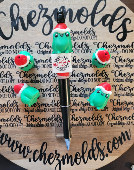 CE 3d printed santa frog-  focal Bead