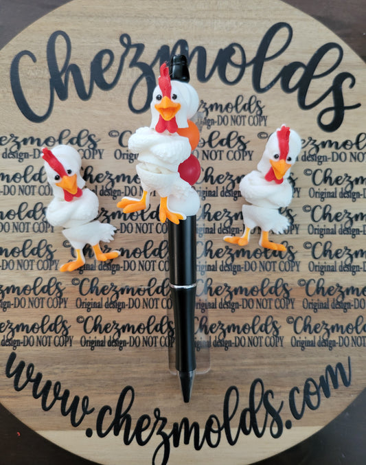 CE 3d printed focal Bead DANGLERZ-chicken