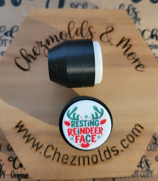 CE 3d printed Clicky button- resting reindeer face