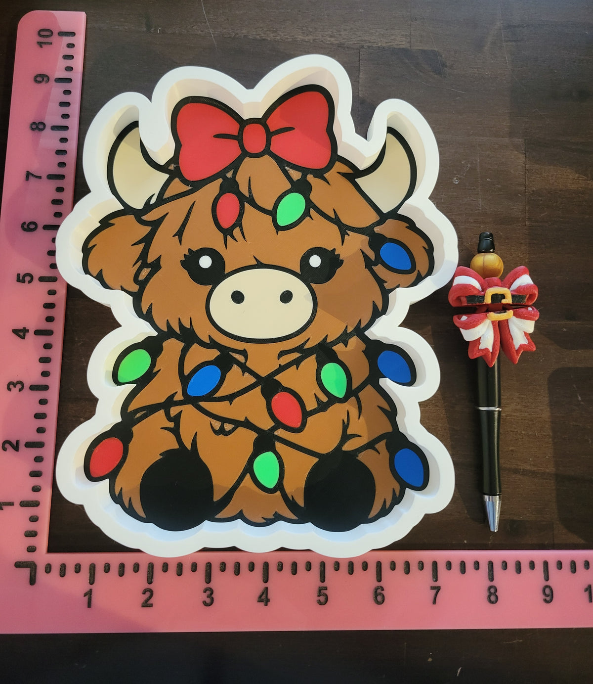 Bead Tray- xl cutie cow in lights