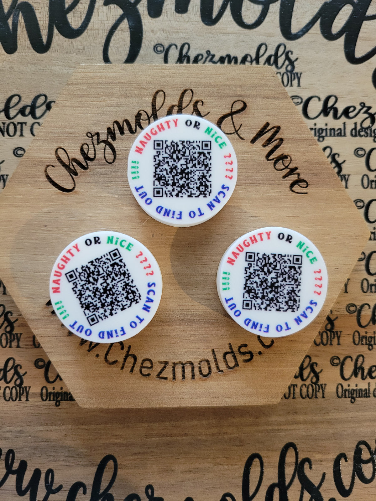 CE 3d printed focal Bead-Naughty or nice- scan to find out!