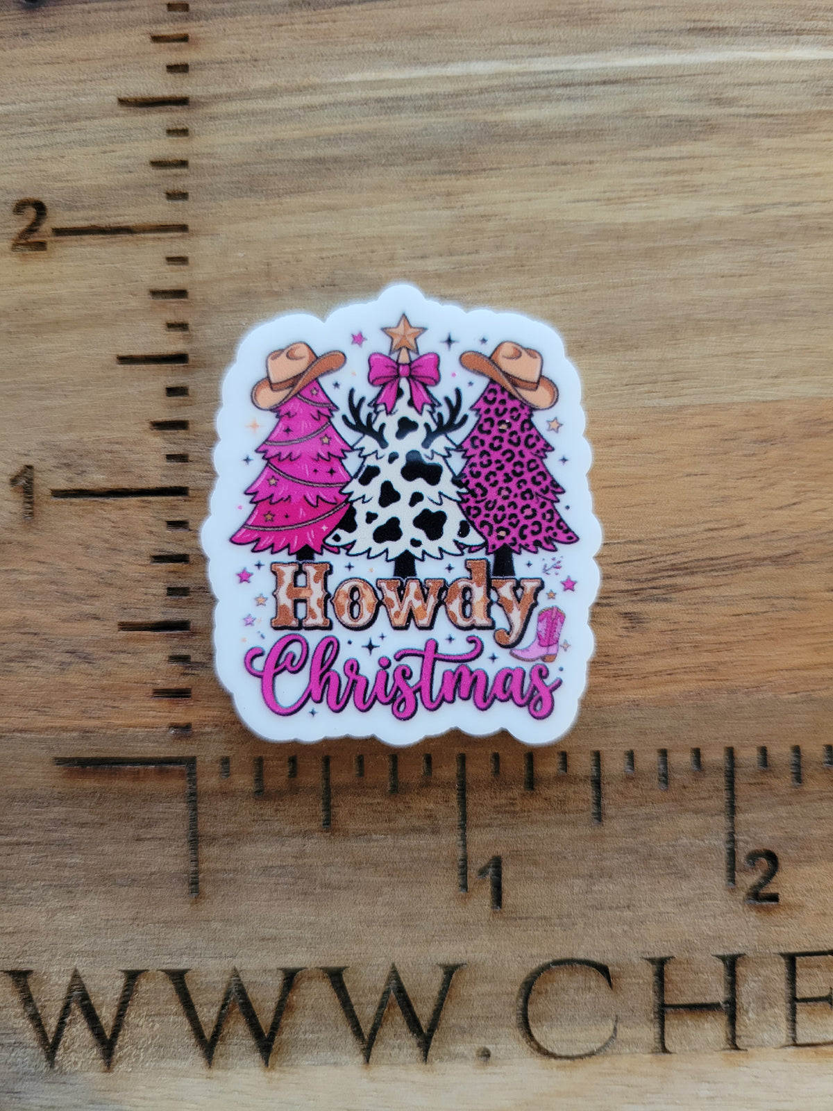 uv printed acrylic flatback-howdy christmas