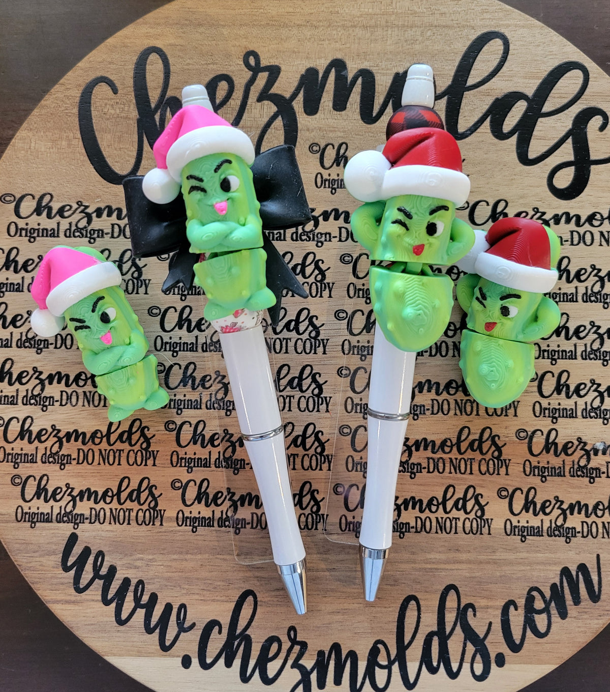 CE 3d printed focal Bead DANGLERZ-festive Pickles