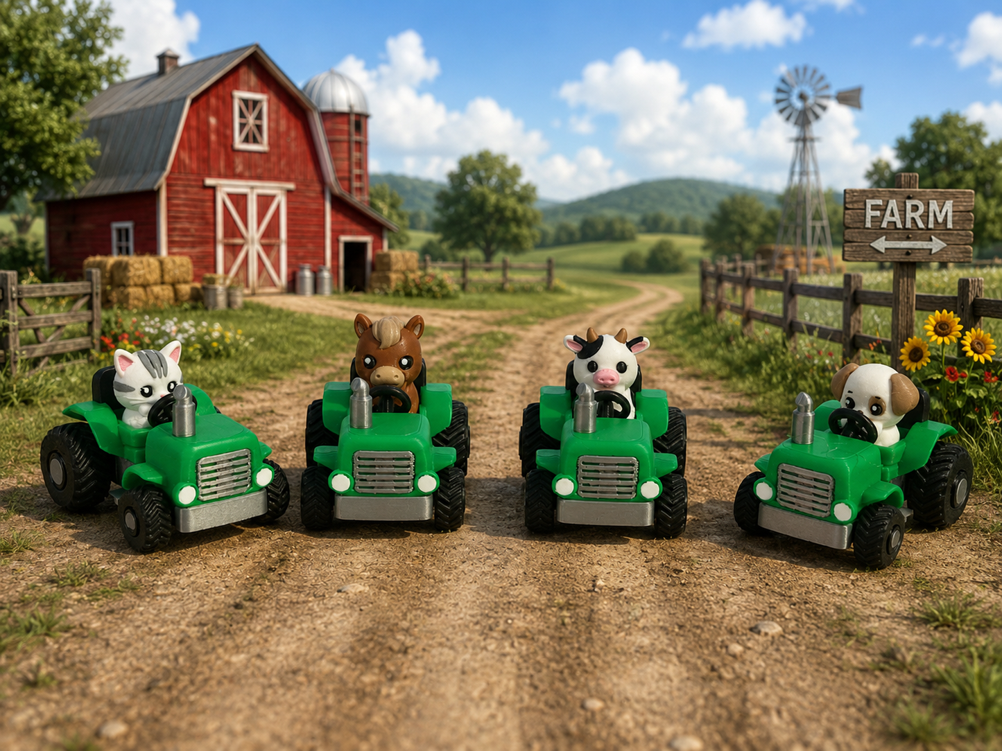 3d printed desk buddy fidget clicker- choose your ride then add your animal ( 1 per vehicle ONLY)