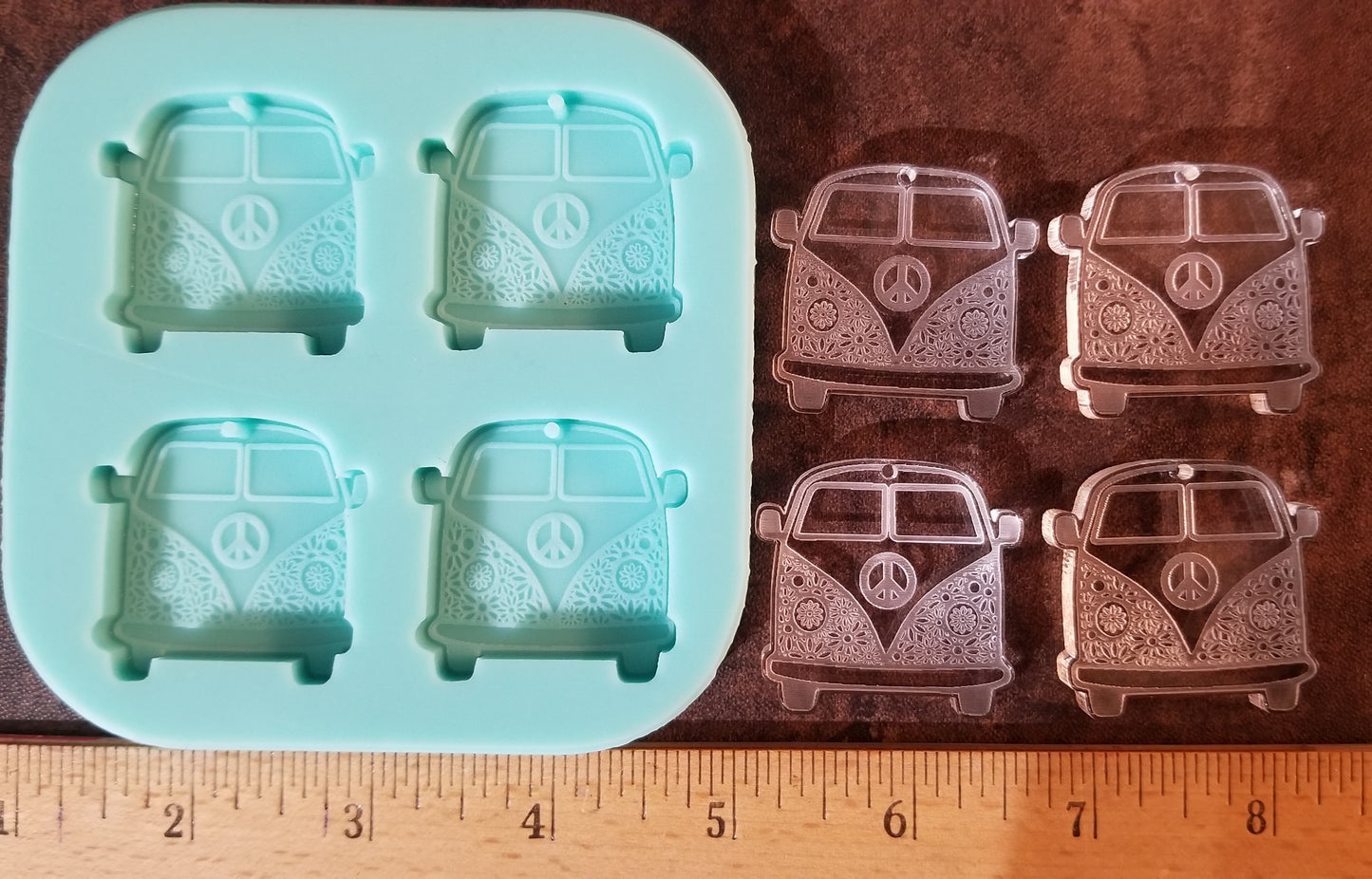 Floral Bus Keychain and Charm Molds