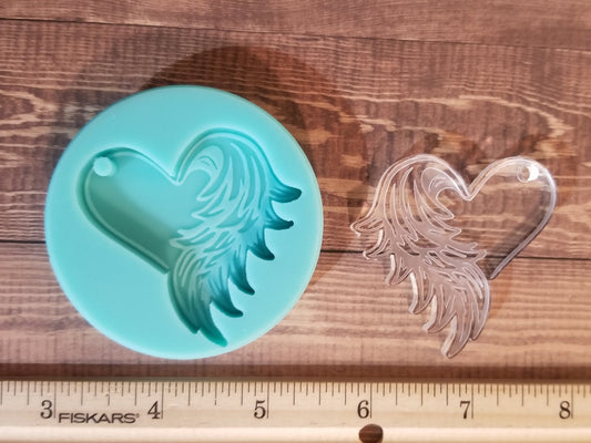 Heart Keychain Molds- heart side wings