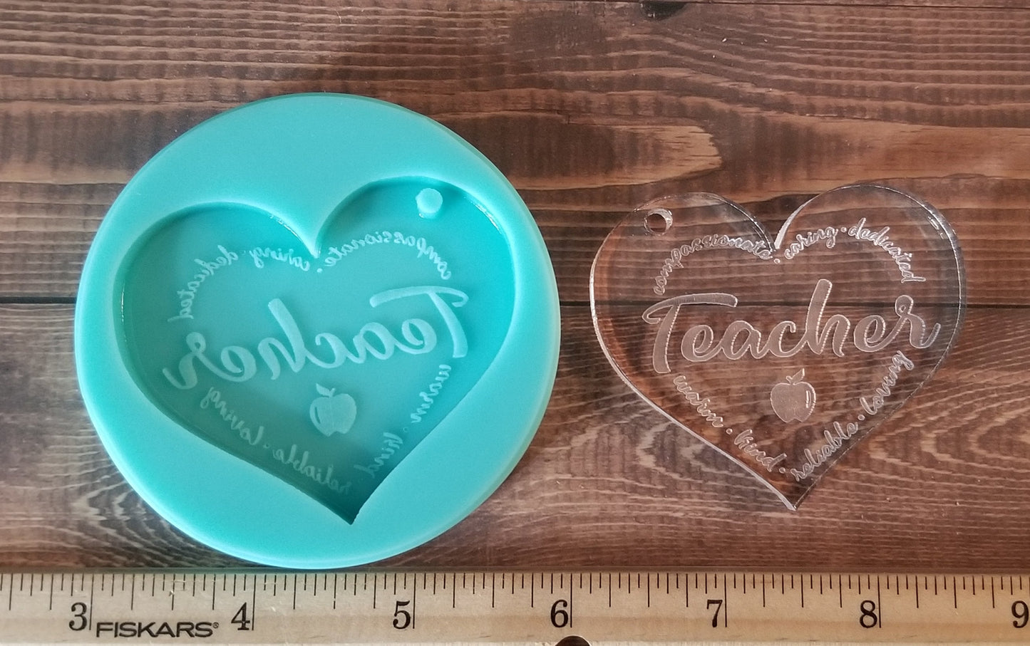 Teacher Heart  Keychain Molds