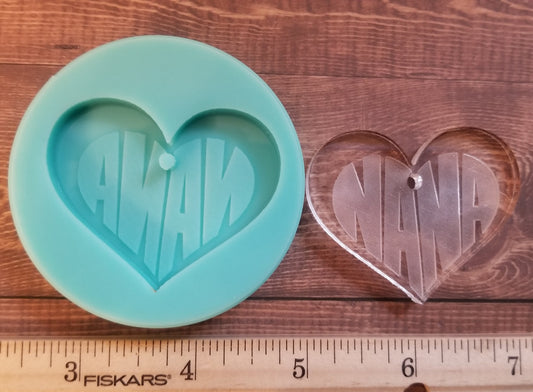 Nana Heart Keychain Molds