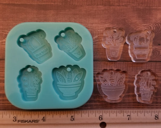 Succulent Keychain Charm Mold