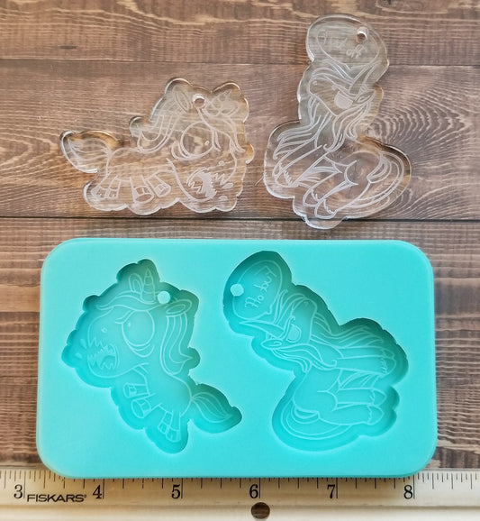 Funny Unicorn Keychain Mold