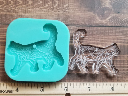 Kitty Keychain Mold- geometric style