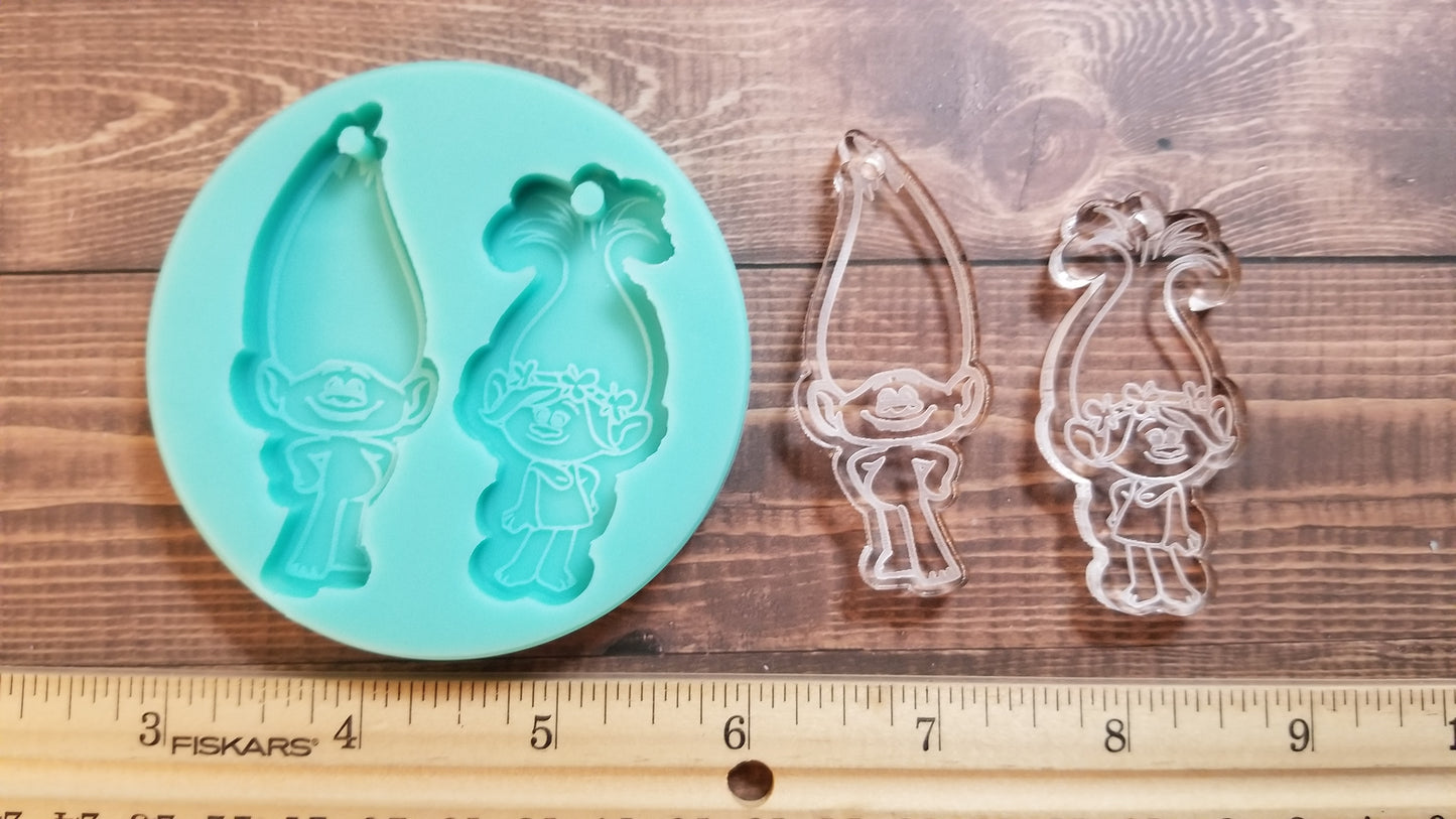 Trolls Inspired Keychain Molds