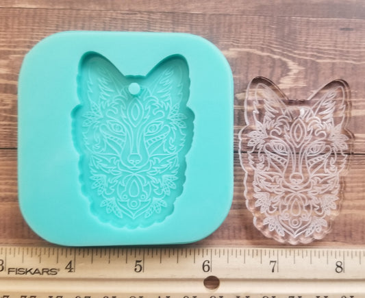 Mandala Wolf Keychain Mold