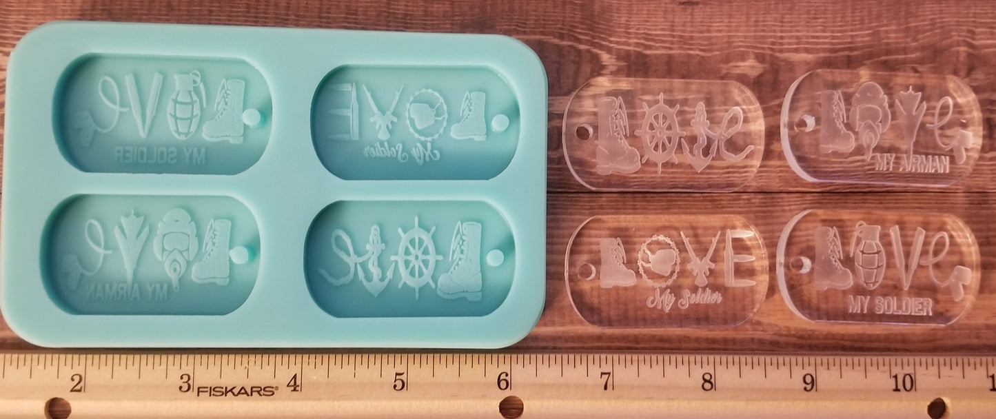 Love Military Keychain or Pendant Mold