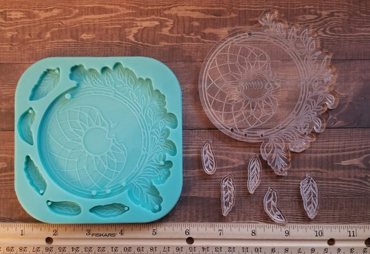 Floral Moon Dream Catcher Mold