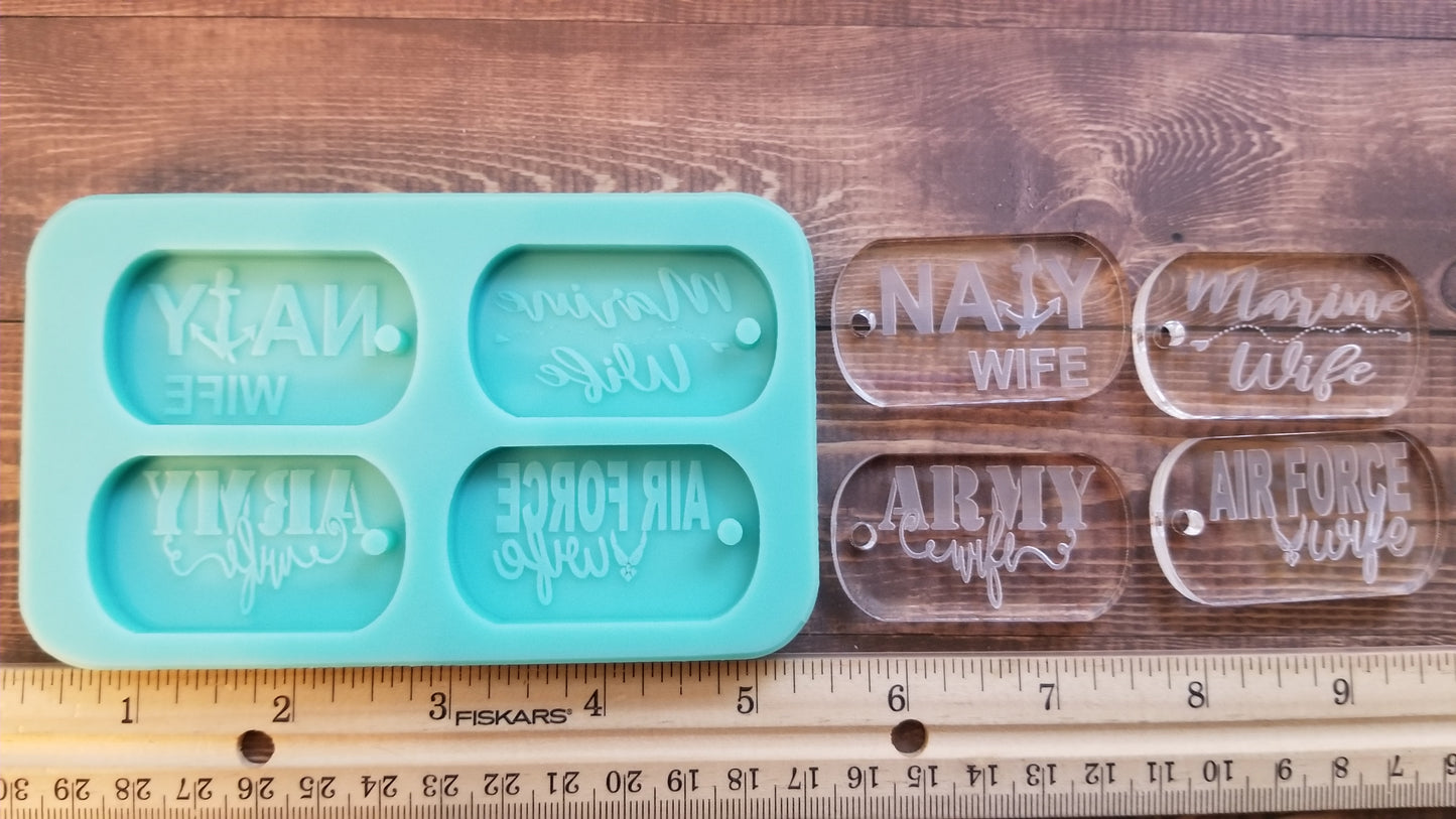 Military Wife Keychain or Pendant Molds