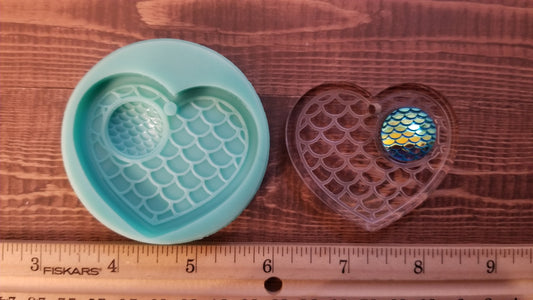 Mermaid Heart Keychain Mold