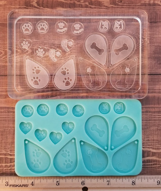Paw & Bone Dangle Earring Molds