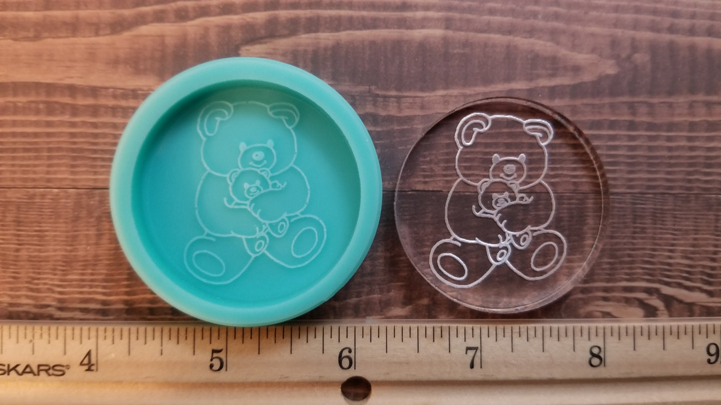 Bear Phone Grip Molds- bear hugging bear