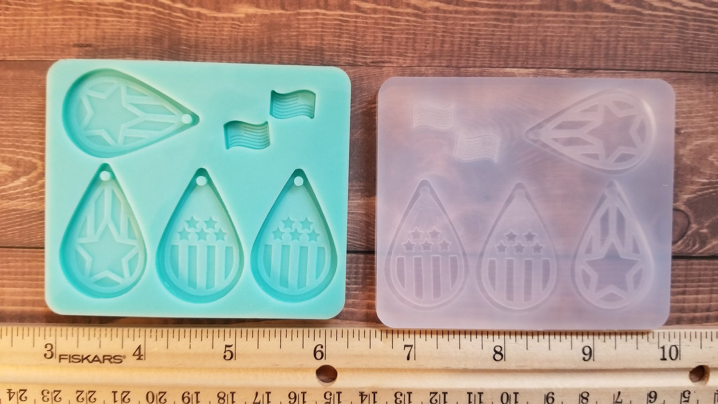 Flag Dangle and Stud Earring Molds