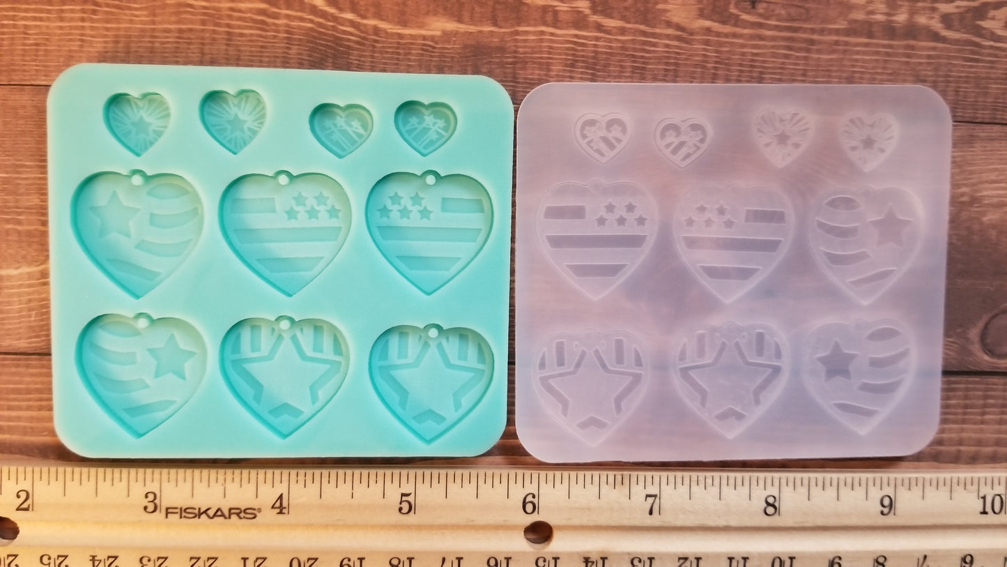 Flag Dangle and Stud Earring Molds