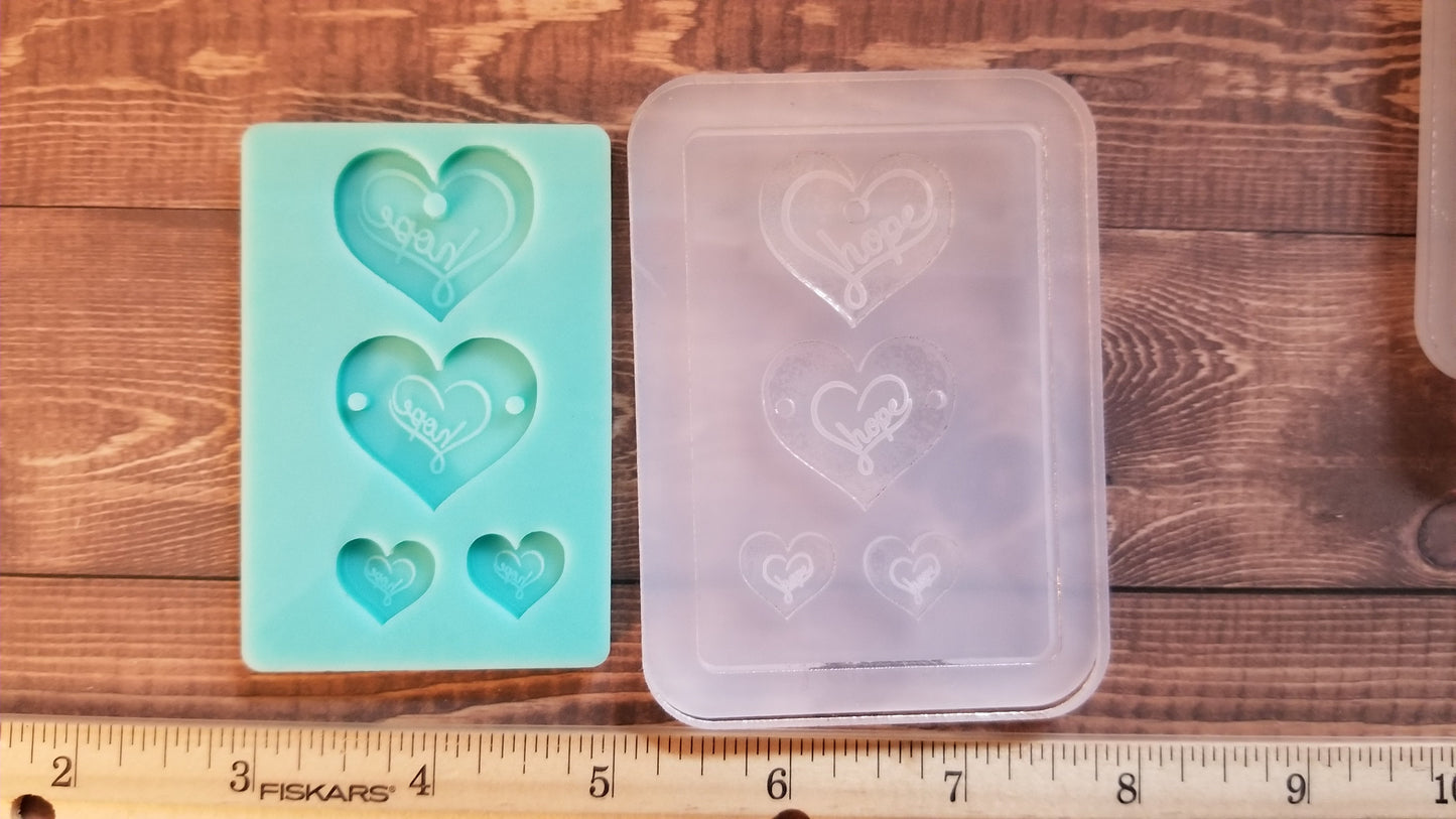 Heart Dangle and Stud Earring Molds