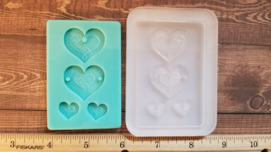 Heart Dangle and Stud Earring Molds