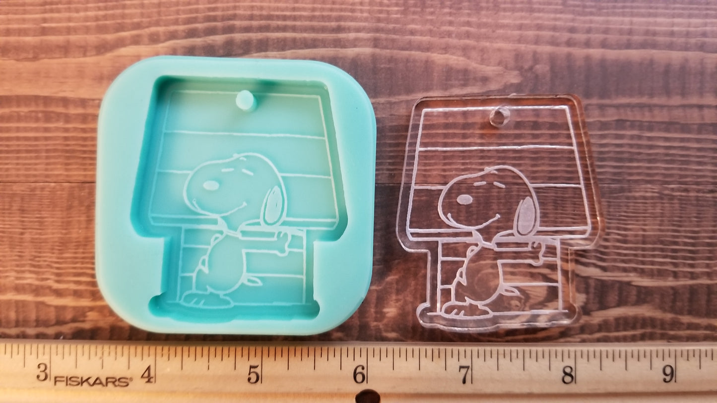 Floppy Dog Keychain Mold- with house