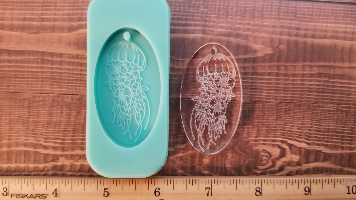 Floral Jellyfish Keychain Mold