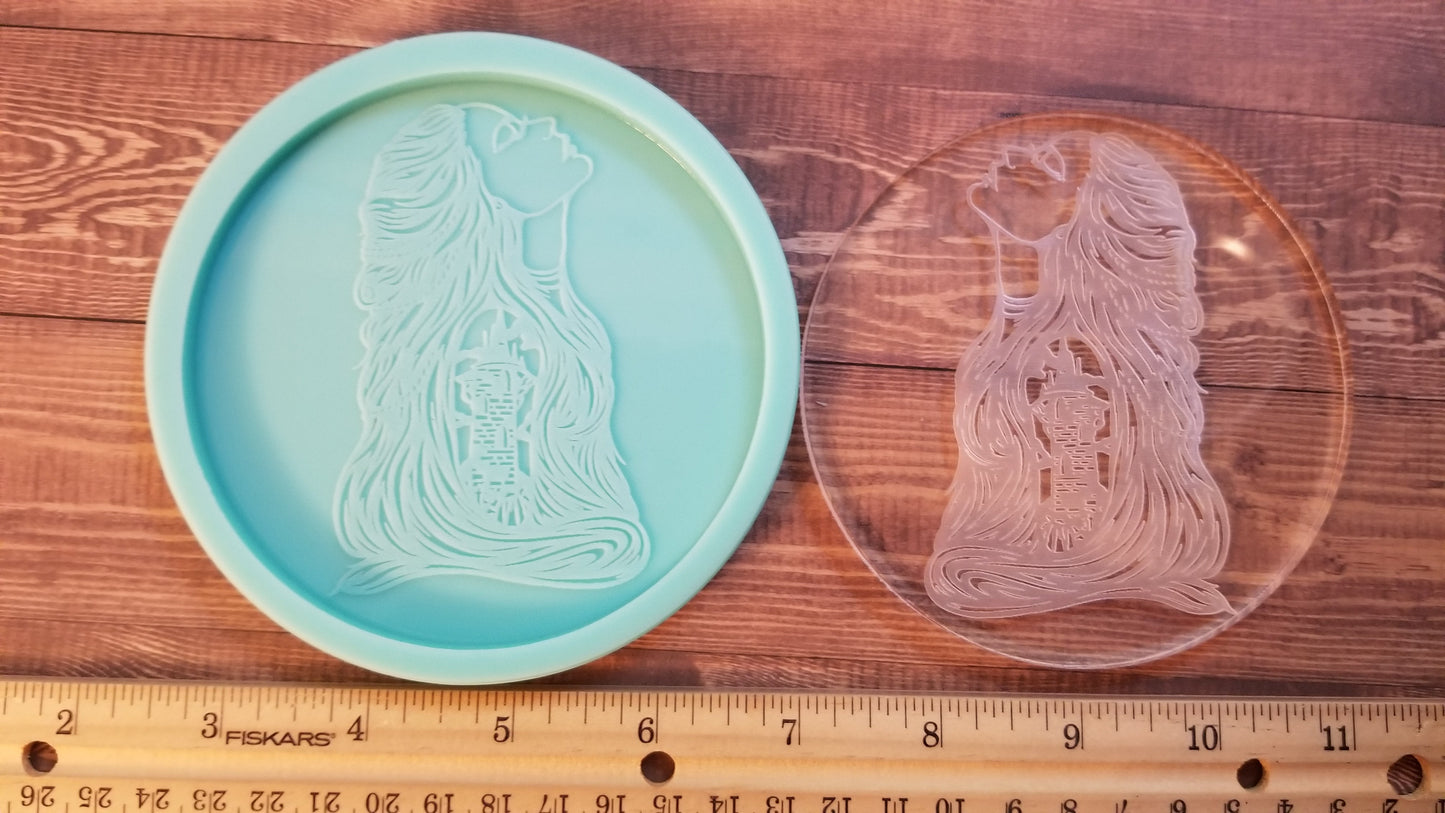 Princess hair Goddess Coaster Molds