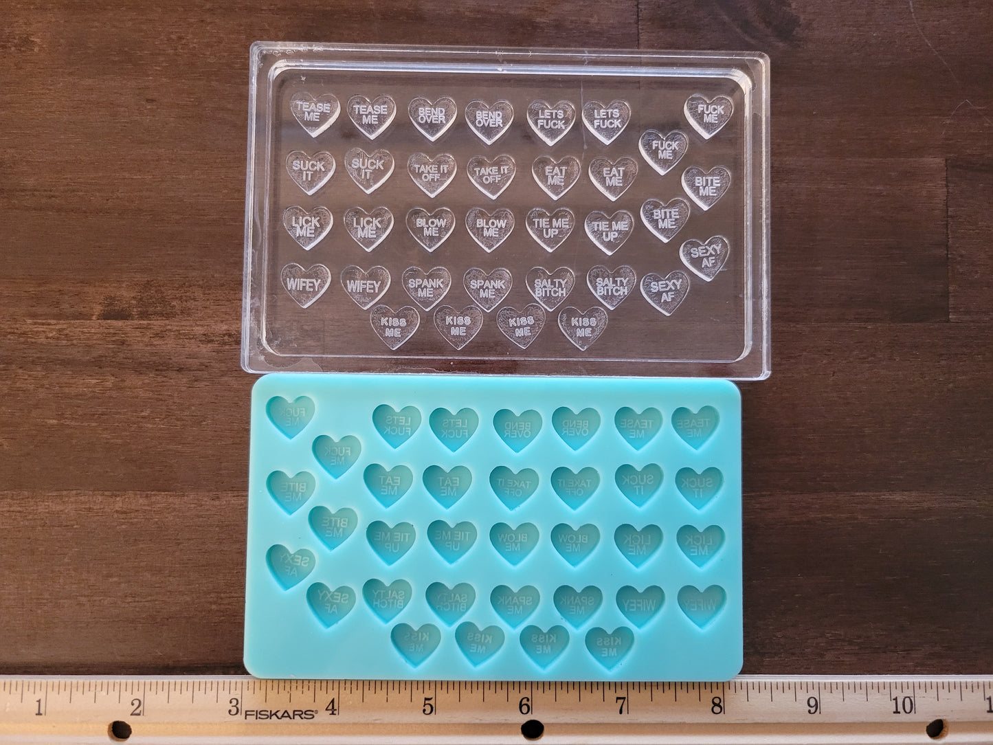 Naughty Conversation Heart Stud Earring Molds