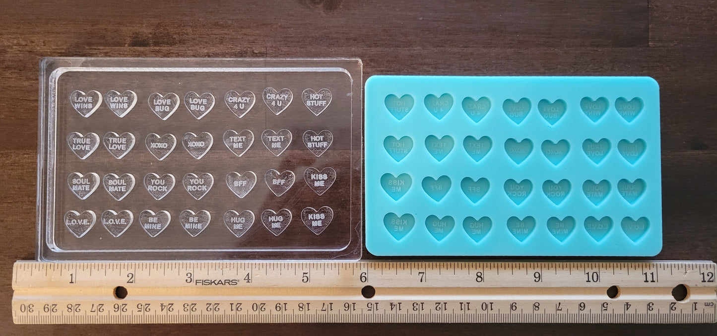 Conversation Heart Stud Earring Molds